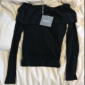NWT RIBBED OFF SHOULDER TOP